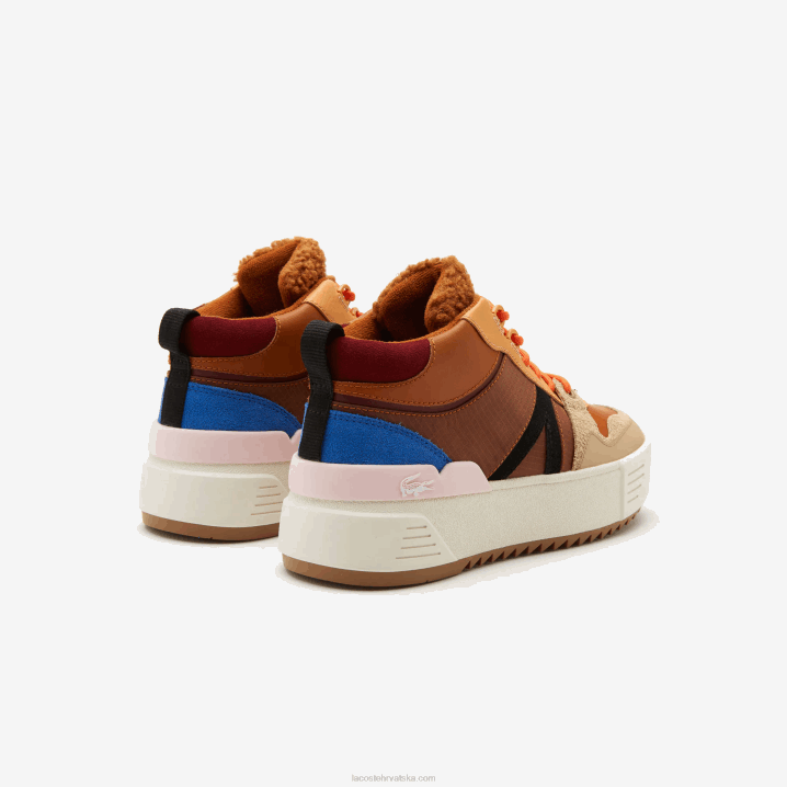 smeđe ružičasta 7e1 6H4B2738 žene Lacoste L002 zimske srednje kožne cipele za van