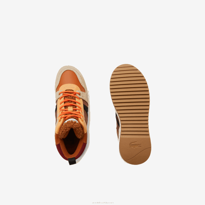 smeđe ružičasta 7e1 6H4B2738 žene Lacoste L002 zimske srednje kožne cipele za van