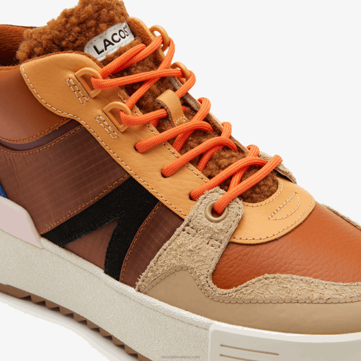 smeđe ružičasta 7e1 6H4B2738 žene Lacoste L002 zimske srednje kožne cipele za van