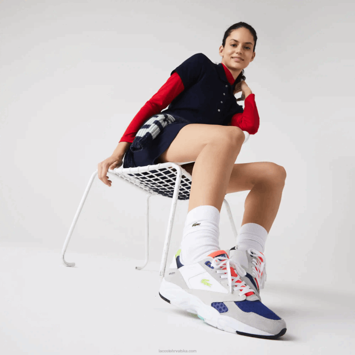 svijetlo siva i svijetlo zelena lg1 6H4B2740 žene Lacoste storm 96 lo colorblock tekstilne tenisice