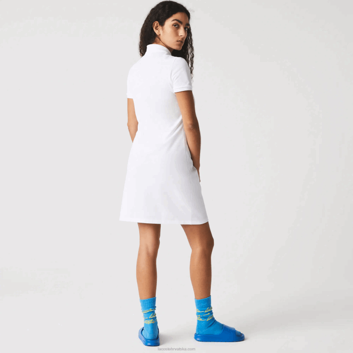 bijela 001 6H4B2369 žene Lacoste rastezljiva pamučna pike polo haljina