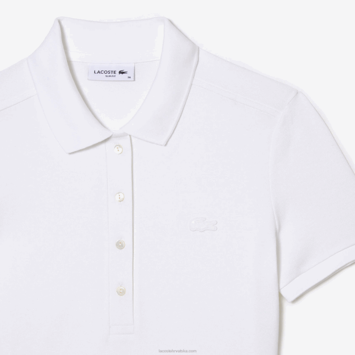 bijela 001 6H4B2369 žene Lacoste rastezljiva pamučna pike polo haljina