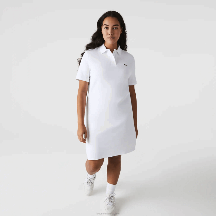 bijela 001 6H4B2511 žene Lacoste truba rukav pique polo haljina