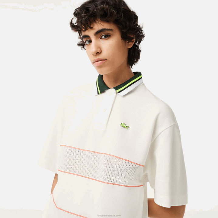 bijela 70v 6H4B2376 žene Lacoste francuska polo haljina od organskog pamuka