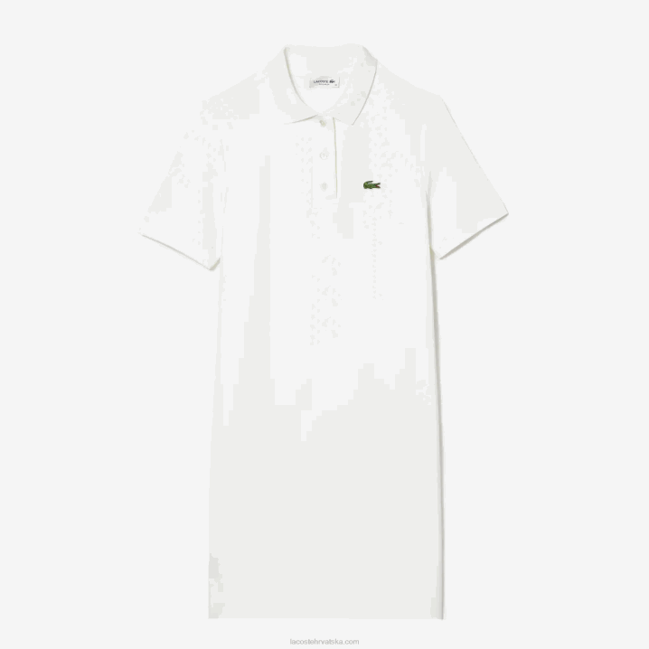 bijela 70v 6H4B2512 žene Lacoste truba rukav pique polo haljina