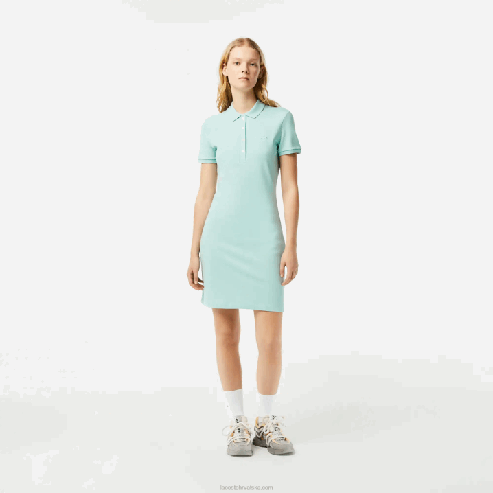 menta lgf 6H4B2368 žene Lacoste rastezljiva pamučna pike polo haljina