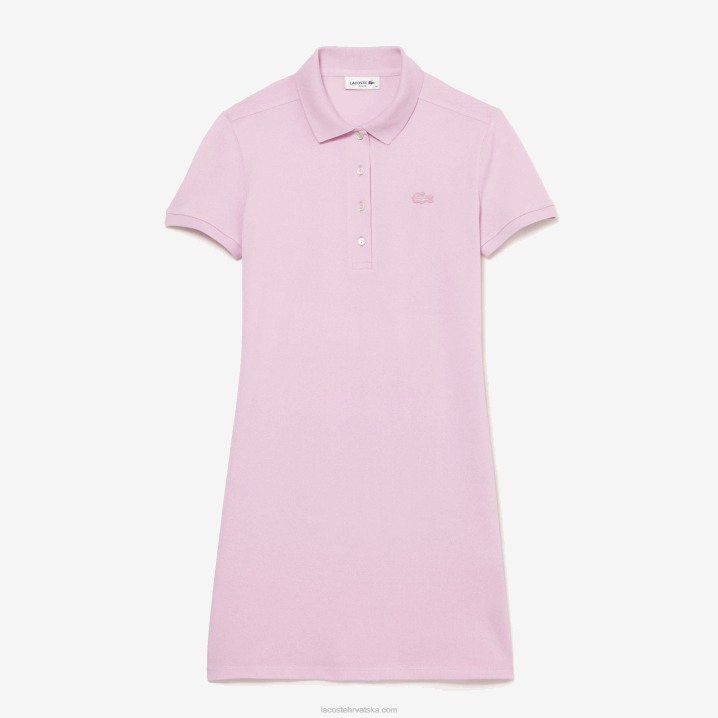 ružičasta z4h 6H4B2505 žene Lacoste rastezljiva pamučna pike polo haljina
