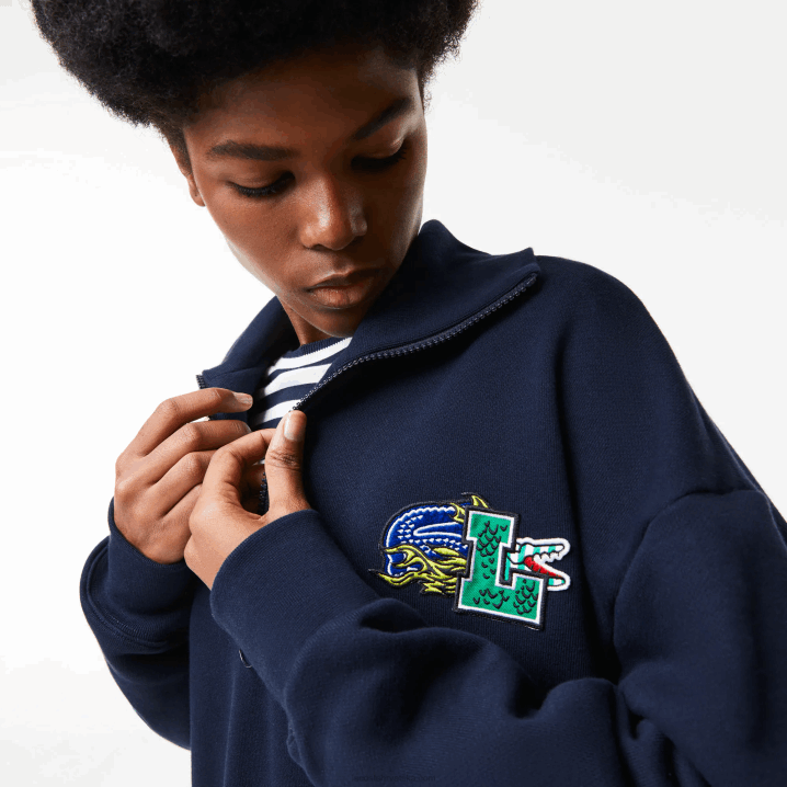 tamnoplava 166 6H4B2492 žene Lacoste prevelika polo haljina s izrezom na patentni zatvarač