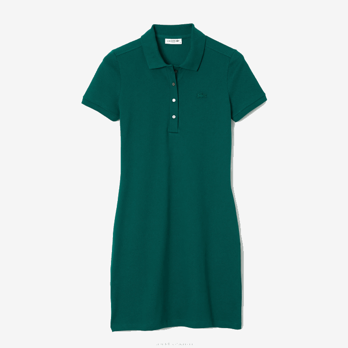 zelena 3m2 6H4B2467 žene Lacoste rastezljiva pamučna pike polo haljina
