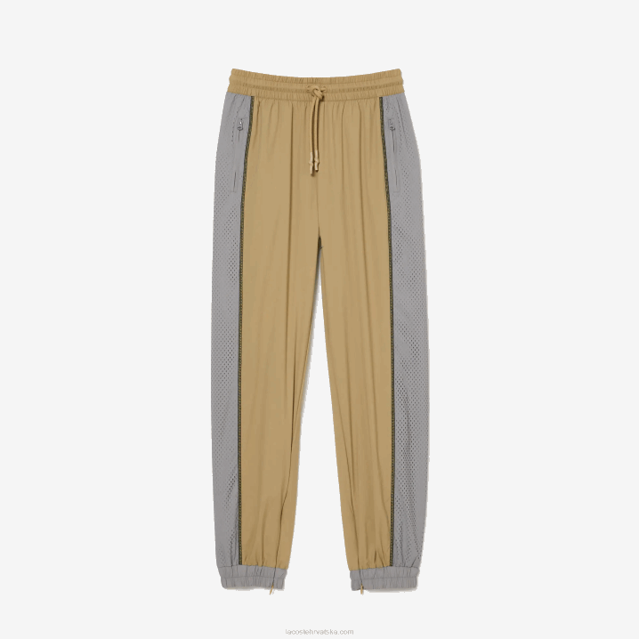 bež sivo 7je 6H4B2427 žene Lacoste trenirke s perforiranim efektom