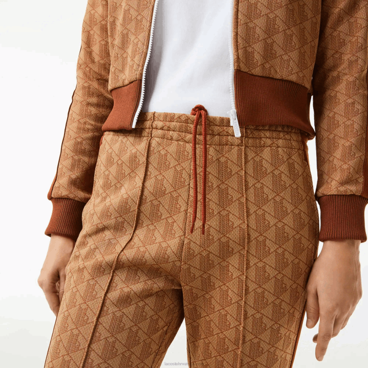 bež smeđa zwm 6H4B2536 žene Lacoste trenirke s printom monograma