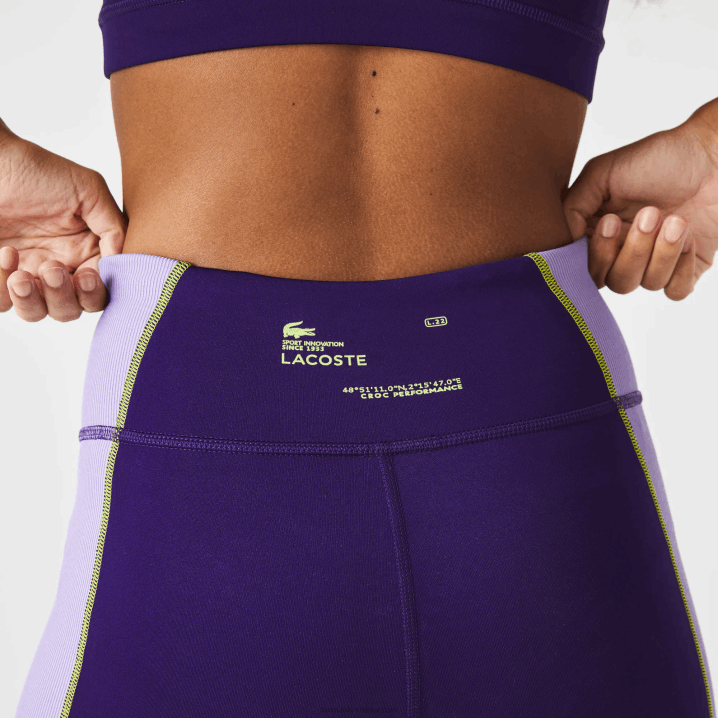 ljubičasta 50w 6H4B2533 žene Lacoste sportske color-block pletene tajice s efektom