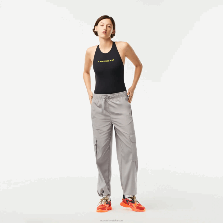 siva kzw 6H4B2450 žene Lacoste široke kargo hlače