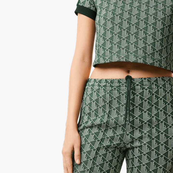 zeleno bež 7m4 6H4B2535 žene Lacoste trenirke s printom monograma