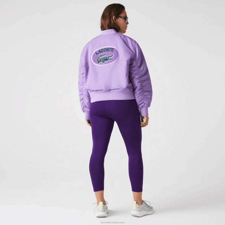 ljubičasta gfu 6H4B2624 žene Lacoste prošivena najlonska bomber jakna