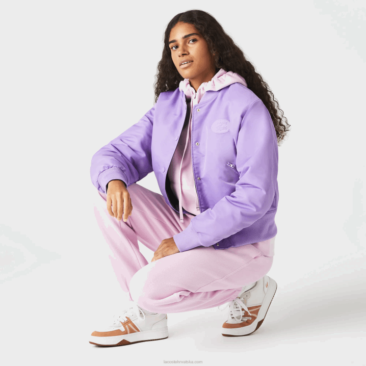 ljubičasta gfu 6H4B2624 žene Lacoste prošivena najlonska bomber jakna