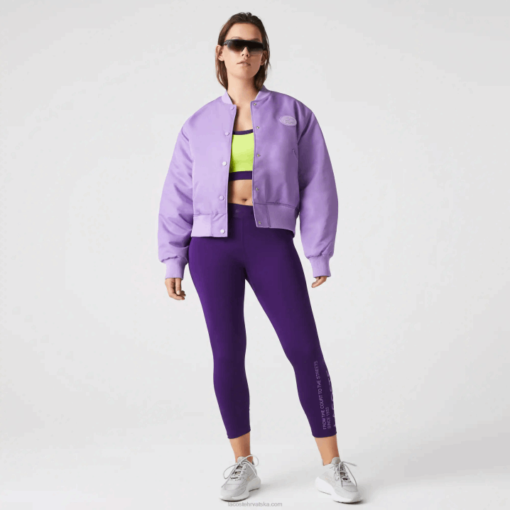 ljubičasta gfu 6H4B2624 žene Lacoste prošivena najlonska bomber jakna