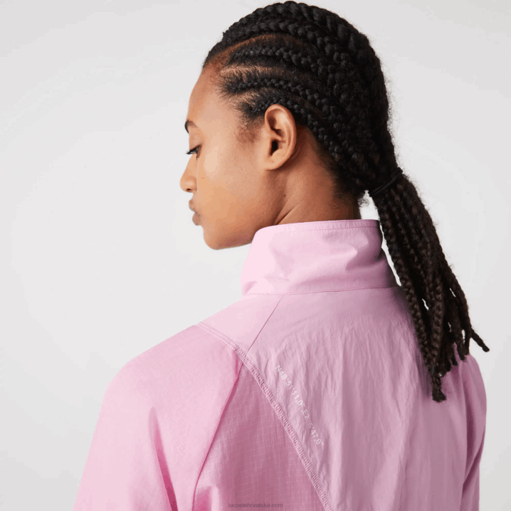 ružičasta z4h 6H4B2627 žene Lacoste mrežasto podstavljena najlonska jakna