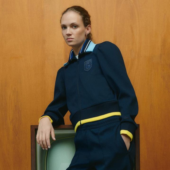 tamnoplava 166 6H4B2669 ženedvoslojna pique jakna lacoste x goop