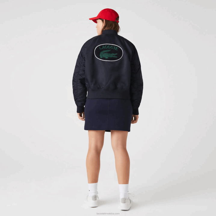 tamnoplava hde 6H4B2623 žene Lacoste prošivena najlonska bomber jakna