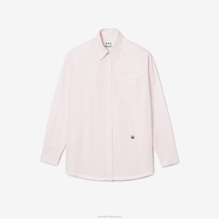 bijelo roza m5u 6H4B2660 ženelacoste x a.p.c. prugasta pamučna košulja