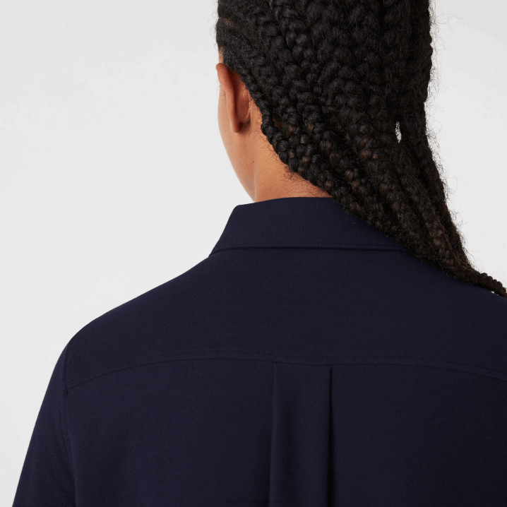 tamnoplava 166 6H4B2649 žene Lacoste pamučna pique košulja s francuskim ovratnikom