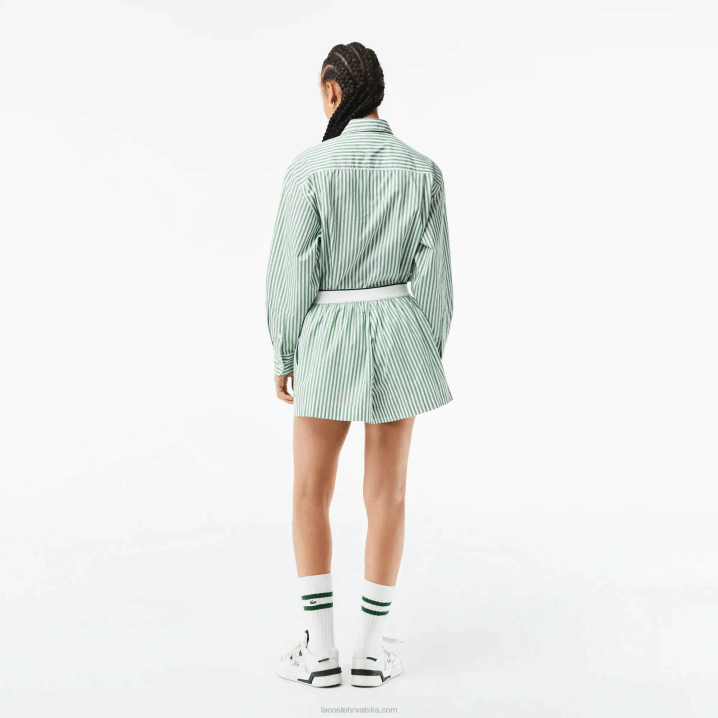 bijela kaki zelena vi4 6H4B2455 žene Lacoste prugaste kratke hlače od pamuka