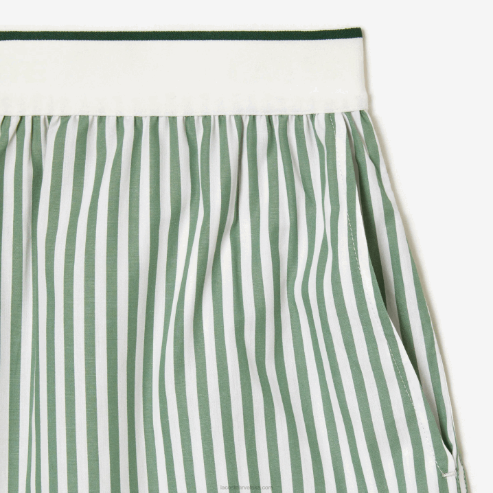 bijela kaki zelena vi4 6H4B2455 žene Lacoste prugaste kratke hlače od pamuka