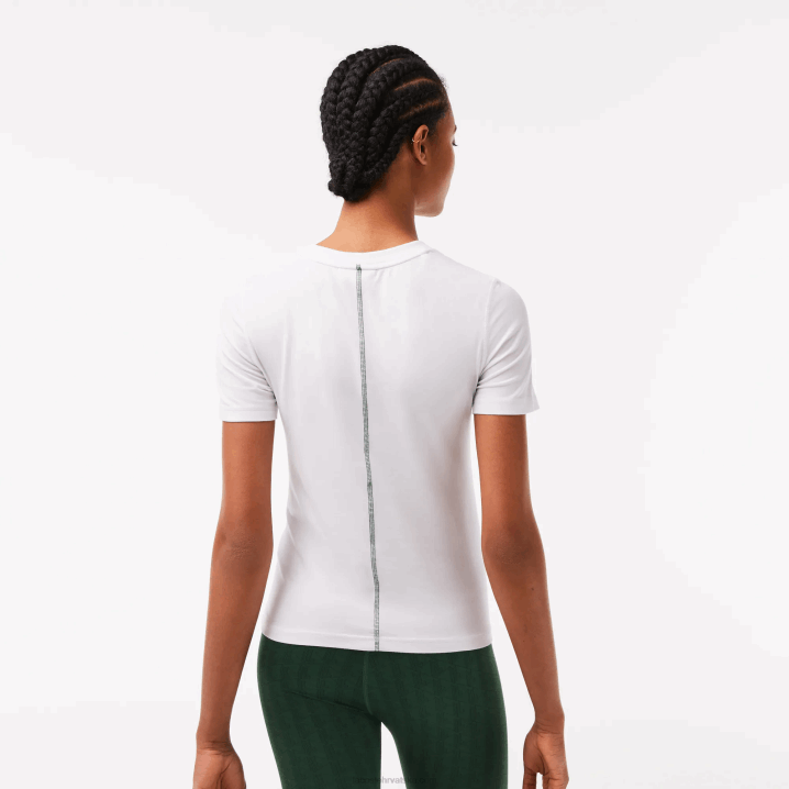 bijela 001 6H4B2563 žene Lacoste majica s okruglim izrezom od mješavine pamuka