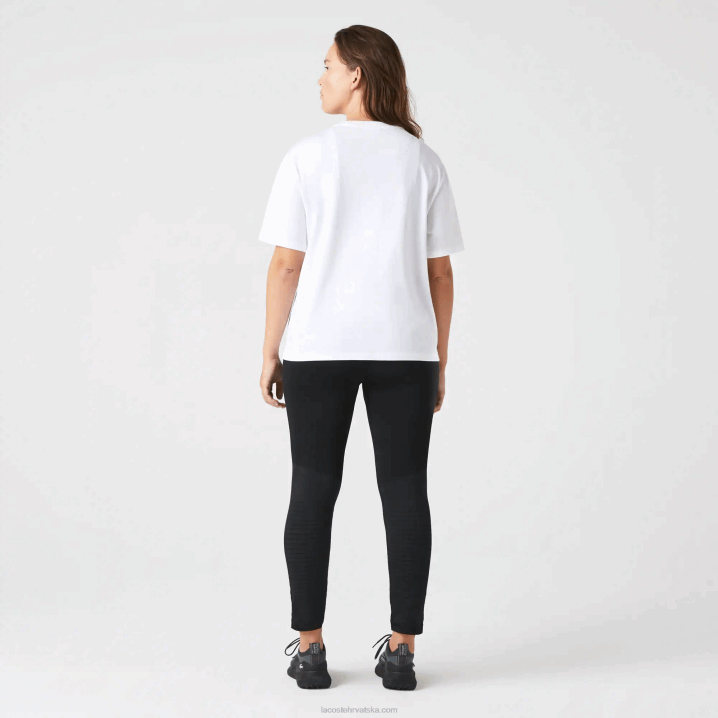 bijela 001 6H4B2590 žene Lacoste vrhunska pamučna majica s okruglim izrezom