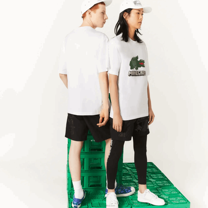 bijela 001 6H4B880 ženemajica kratkih rukava od organskog pamuka lacoste x minecraft print