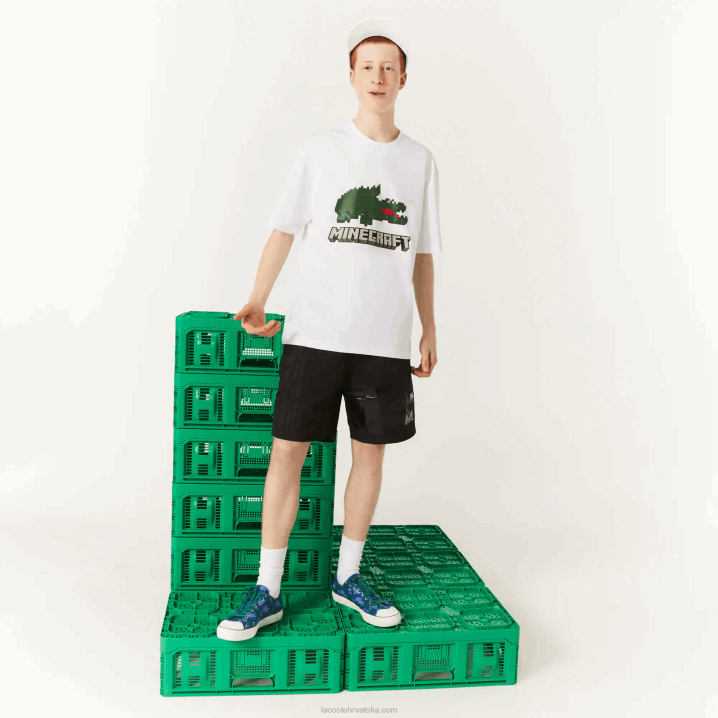 bijela 001 6H4B880 ženemajica kratkih rukava od organskog pamuka lacoste x minecraft print