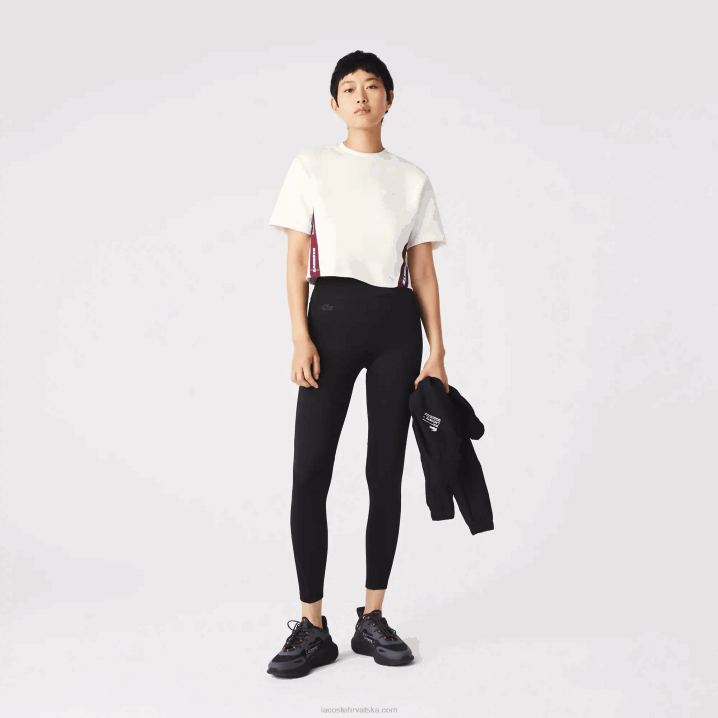 bijela 70v 6H4B2547 žene Lacoste široka majica s otisnutim trakama