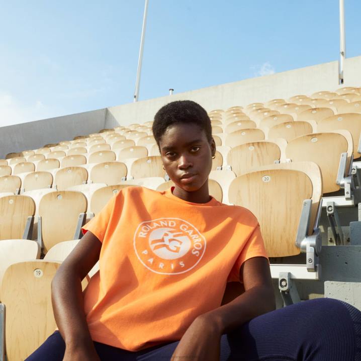 narančasta bijela fnf 6H4B2604 žene Lacoste sportska majica širokog kroja roland garros