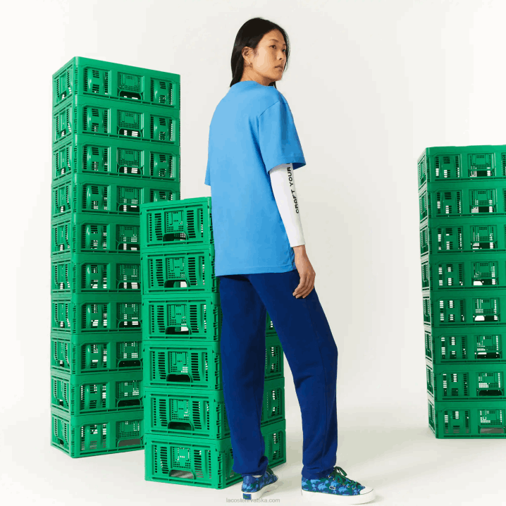 plava l99 6H4B881 ženemajica kratkih rukava od organskog pamuka lacoste x minecraft print