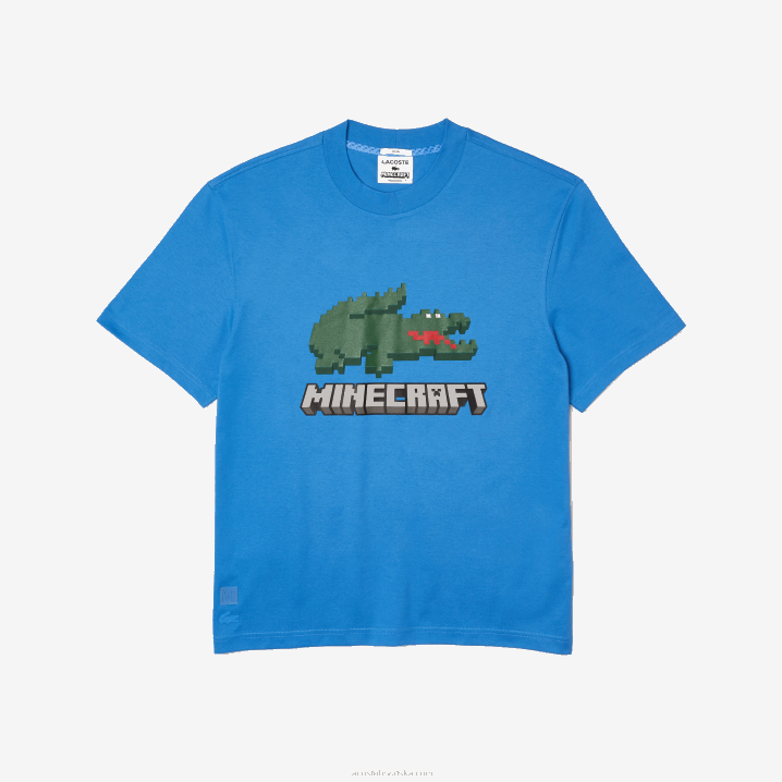 plava l99 6H4B881 ženemajica kratkih rukava od organskog pamuka lacoste x minecraft print