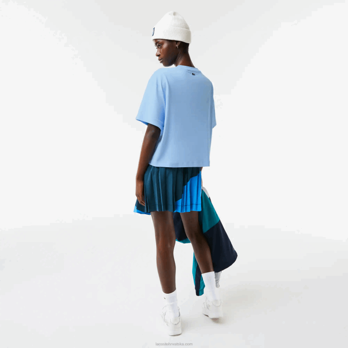 plavi hbp 6H4B2568 žene Lacoste prevelika majica od organskog pamuka