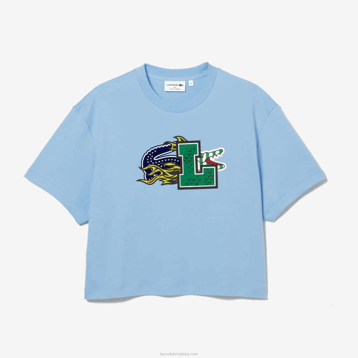 plavi hbp 6H4B2568 žene Lacoste prevelika majica od organskog pamuka