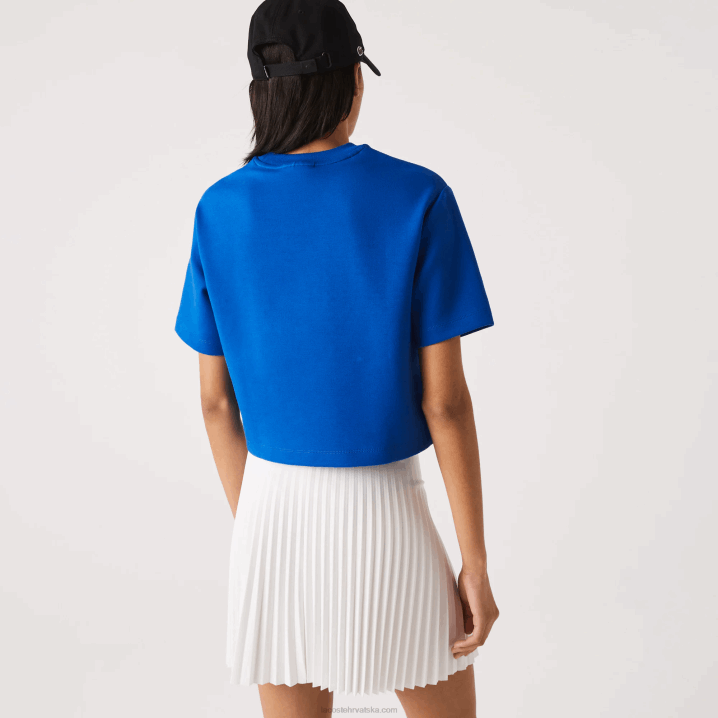 plavi k1q 6H4B2546 žene Lacoste široka majica s otisnutim trakama