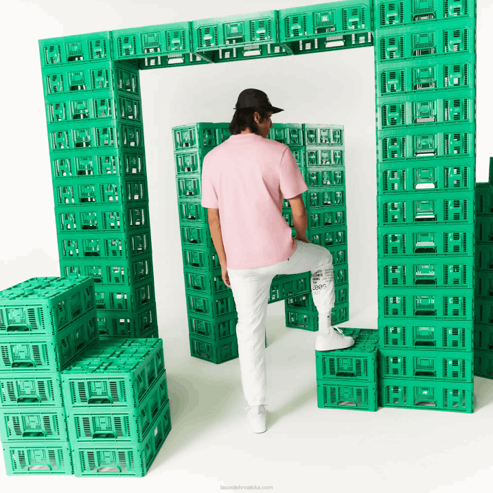 ružičasta 7sy 6H4B879 ženemajica kratkih rukava od organskog pamuka lacoste x minecraft print