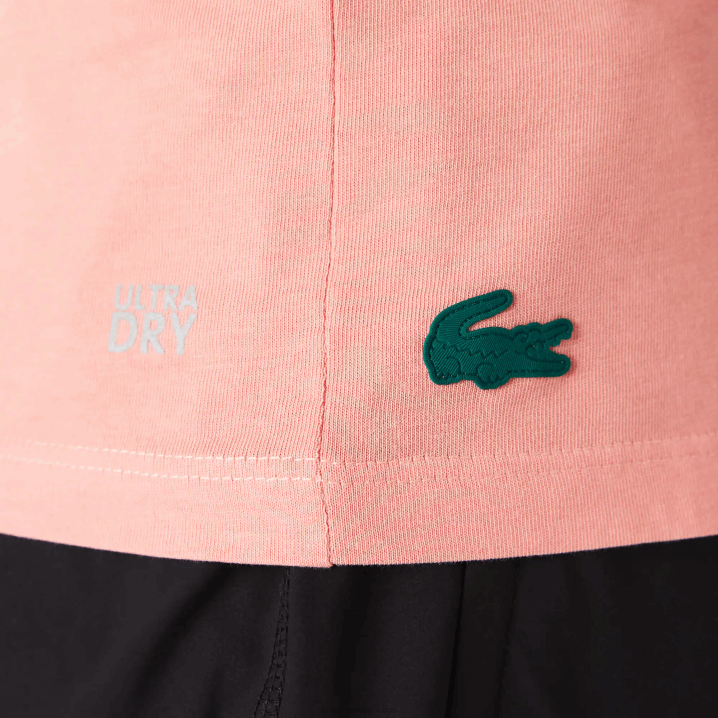 ružičasto bijelo zeleno qzc 6H4B2596 žene Lacoste sportska prozračna majica s uzorkom ptičje zube