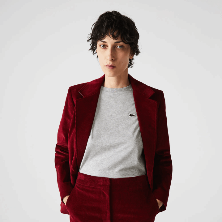 sivi chine cca 6H4B2591 žene Lacoste vrhunska pamučna majica s okruglim izrezom