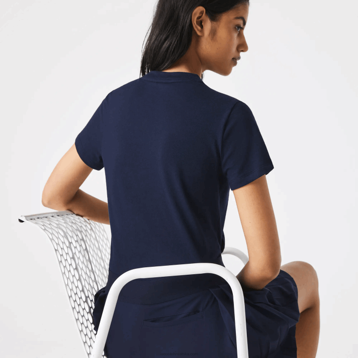 tamnoplava 166 6H4B2544 žene Lacoste sportska majica kratkih rukava od organskog pamuka