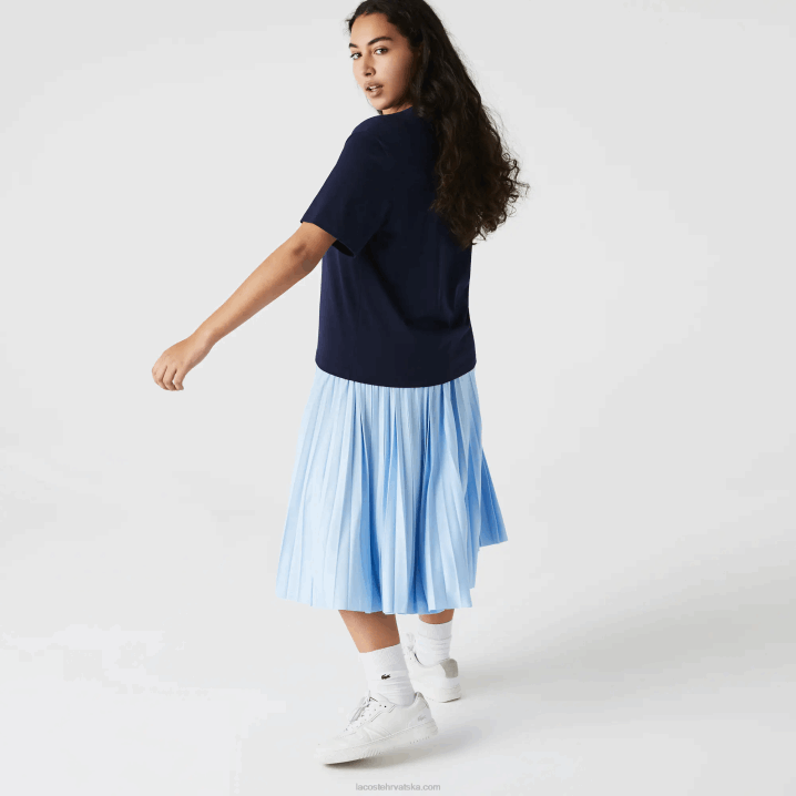 tamnoplava 166 6H4B2589 žene Lacoste vrhunska pamučna majica s okruglim izrezom