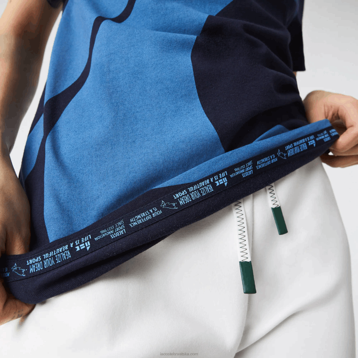 tamnoplava bijela vll 6H4B944 žene Lacoste sport x theo curin majica s grafičkim dresom