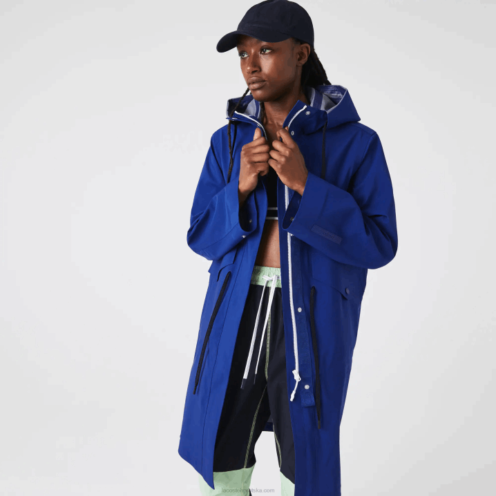 plavi bdm 6H4B2628 žene Lacoste duga vodootporna parka s kapuljačom