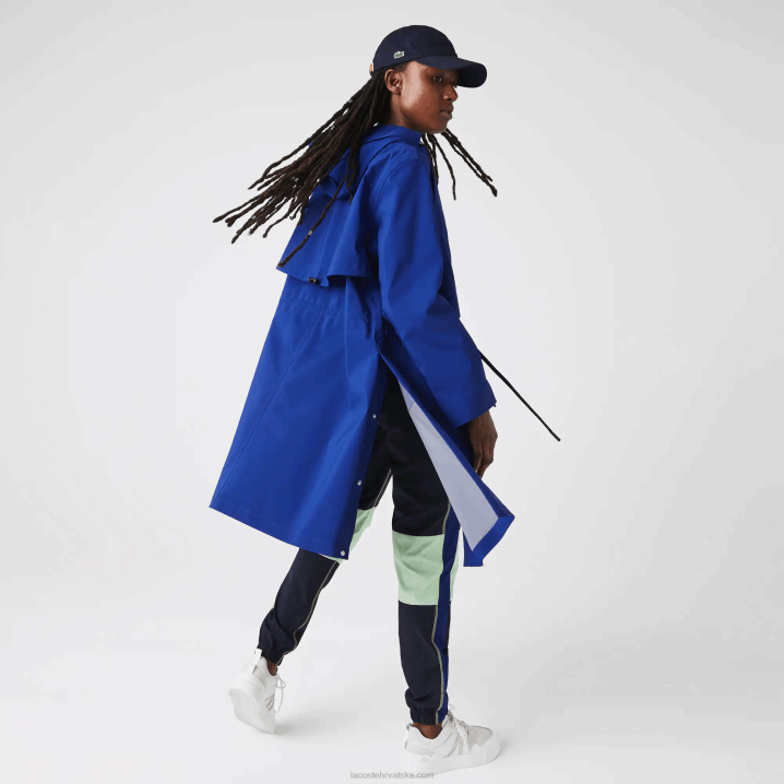 plavi bdm 6H4B2628 žene Lacoste duga vodootporna parka s kapuljačom