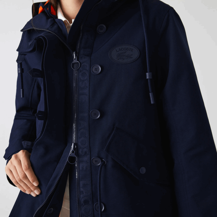 tamnoplava narančasta pf1 6H4B2629 žene Lacoste vodoodbojna 3-u-1 parka