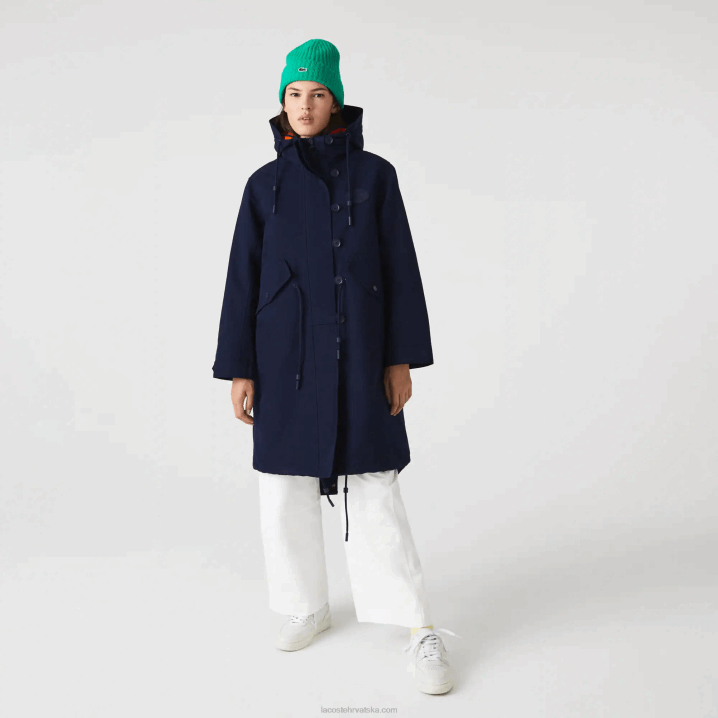 tamnoplava narančasta pf1 6H4B2629 žene Lacoste vodoodbojna 3-u-1 parka