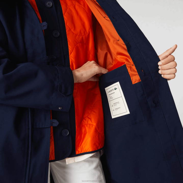 tamnoplava narančasta pf1 6H4B2629 žene Lacoste vodoodbojna 3-u-1 parka